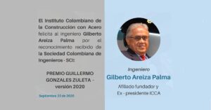 PREMIO GUILLERMO GONZÁLEZ ZULETA – 2020 de la SOCIEDAD COLOMBIANA DE INGENIEROS